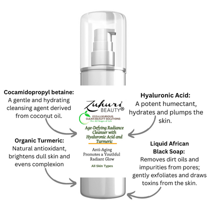 Zuhuri Beauty Age-Defying Radiance Cleanser with Hyaluronic Acid and Turmeric