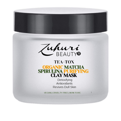 Zuhuri Beauty Tea-Tox Organic Matcha & Spirulina Clay Mask (with or without Charcoal)